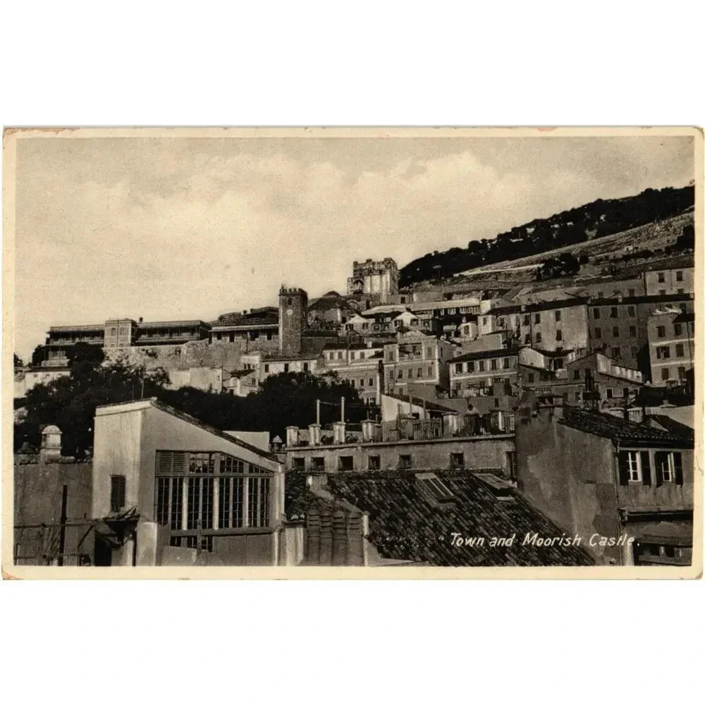 Town and Moorish Castle Gibraltar Postcard